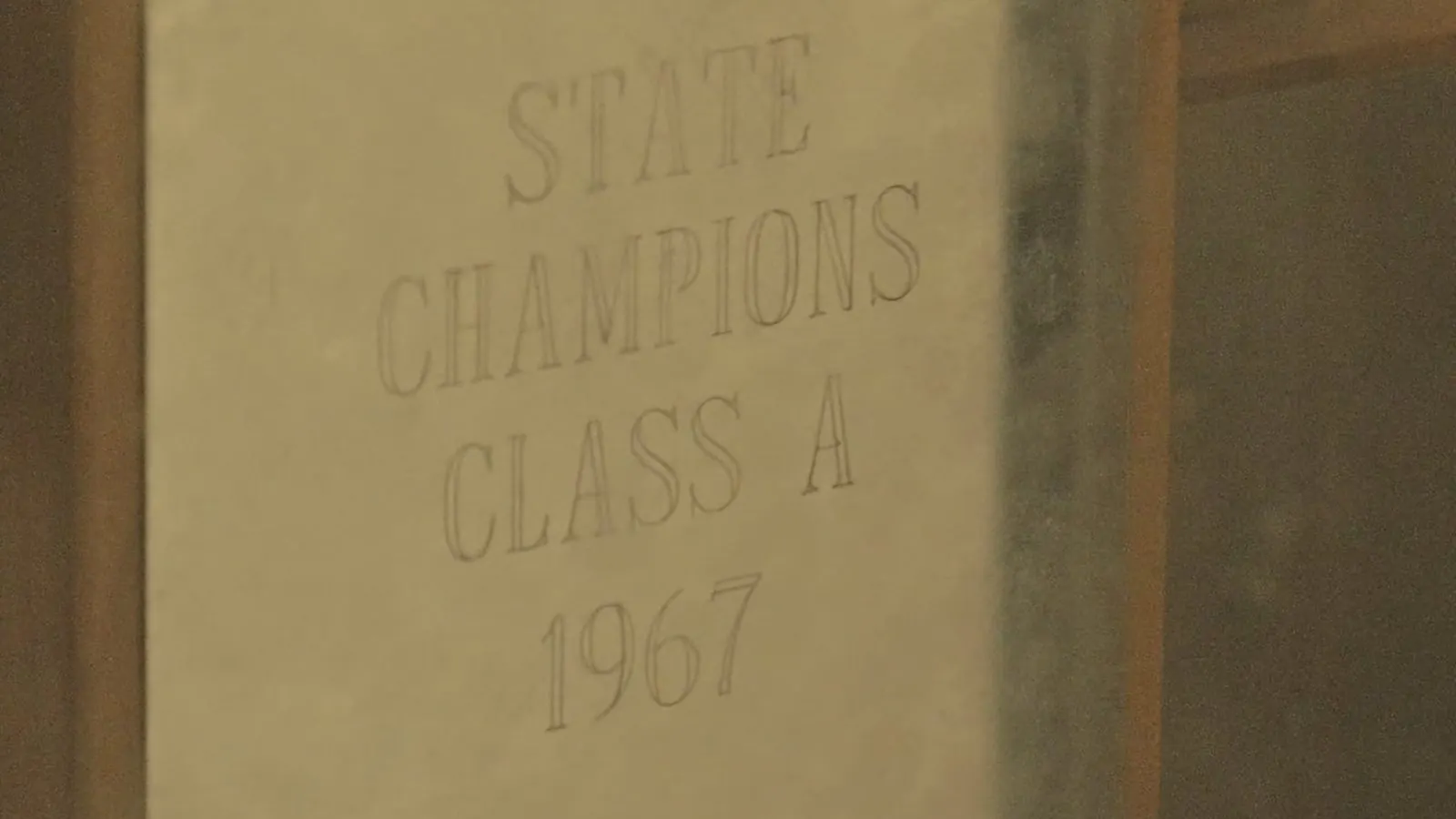 The plaque for the 1967 Class A state champions