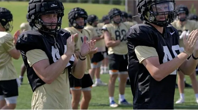 Anderson University players at practice, from Leading the Charge